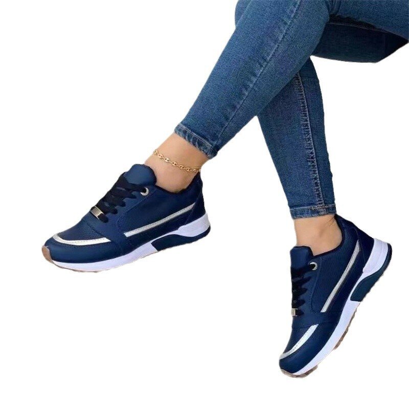 Casual Shoes Manufacturer - Women Spring Color Matching Artificial PU Upper