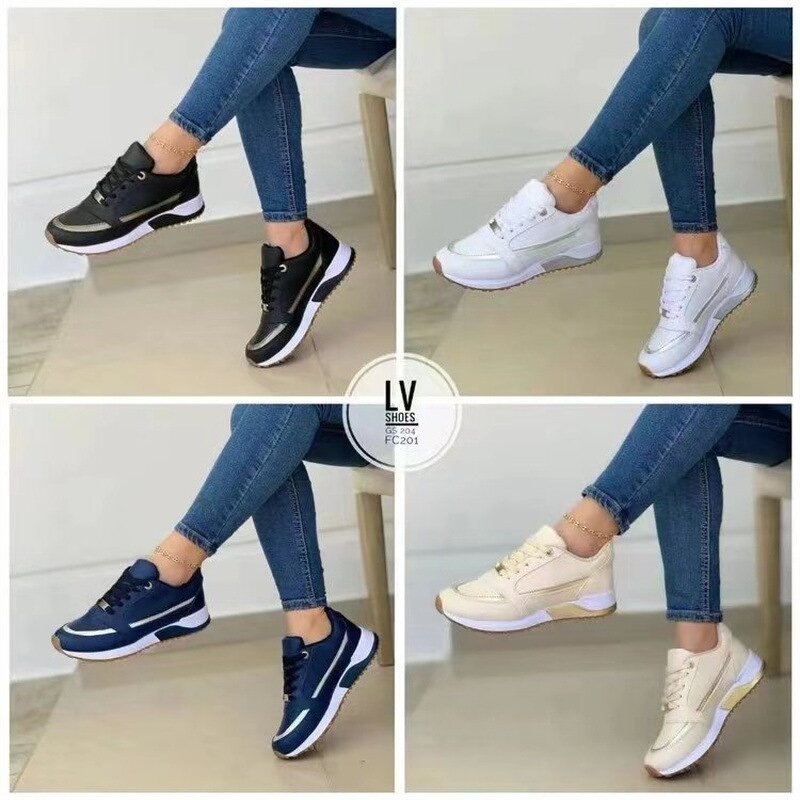 Casual Shoes Manufacturer - Women Spring Color Matching Artificial PU Upper
