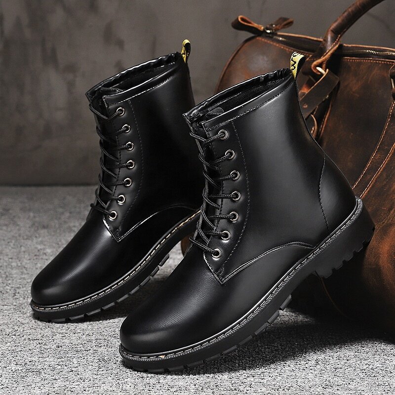 Boots Manufacturer - Factory Wholesale Men's Classic PU Black Lace-up