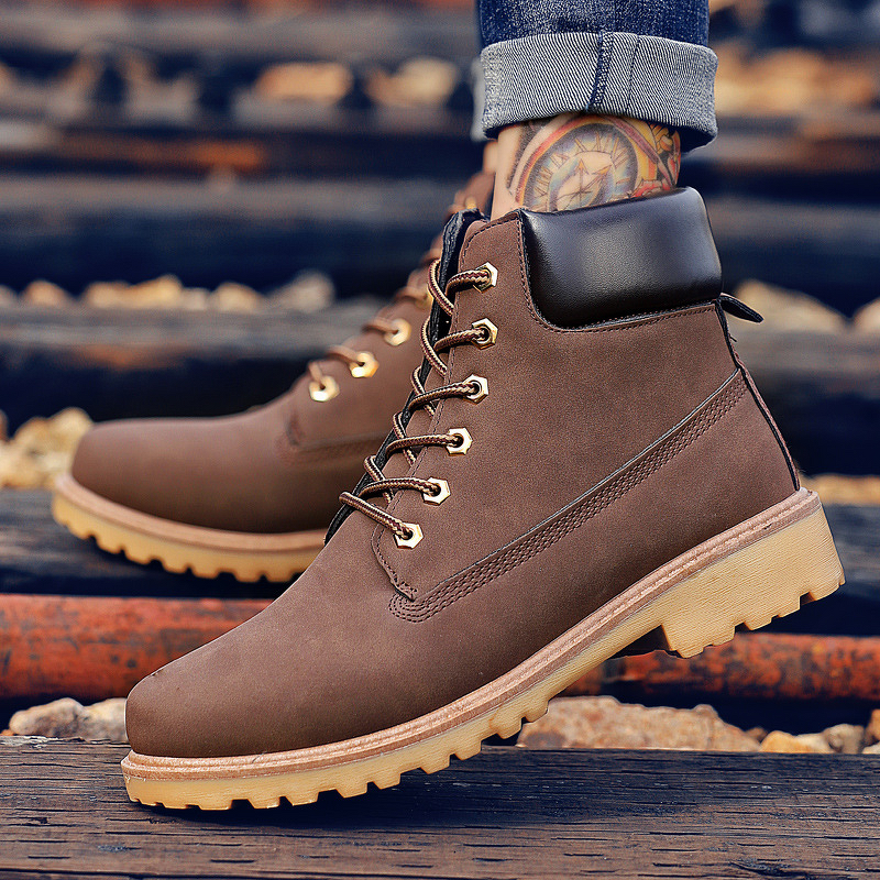 Boots Manufacturer - 2026 New British Style Men's Lace-up PU Leather