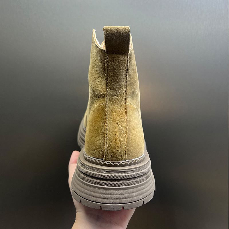 Motorcycle Boots Manufacturer - British Style Thick-Soled Vintage Lace-Up Men's