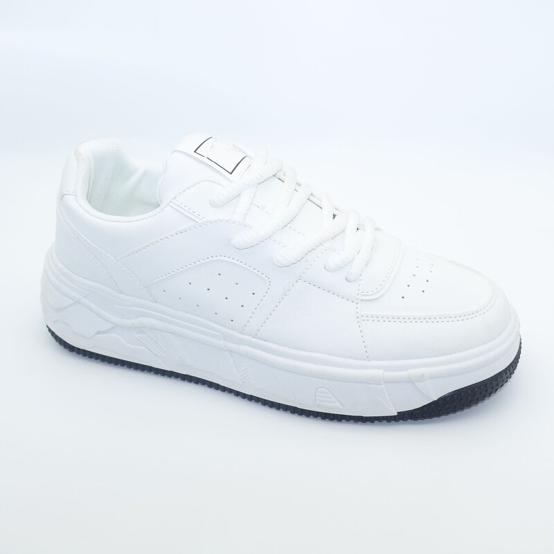 Sports Shoes Manufacturer - Men's Custom Logo White Thick Sole Fashionable