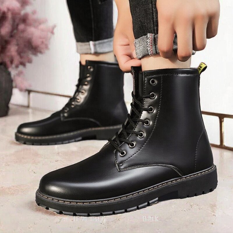 Boots Manufacturer - Factory Wholesale Men's Classic PU Black Lace-up