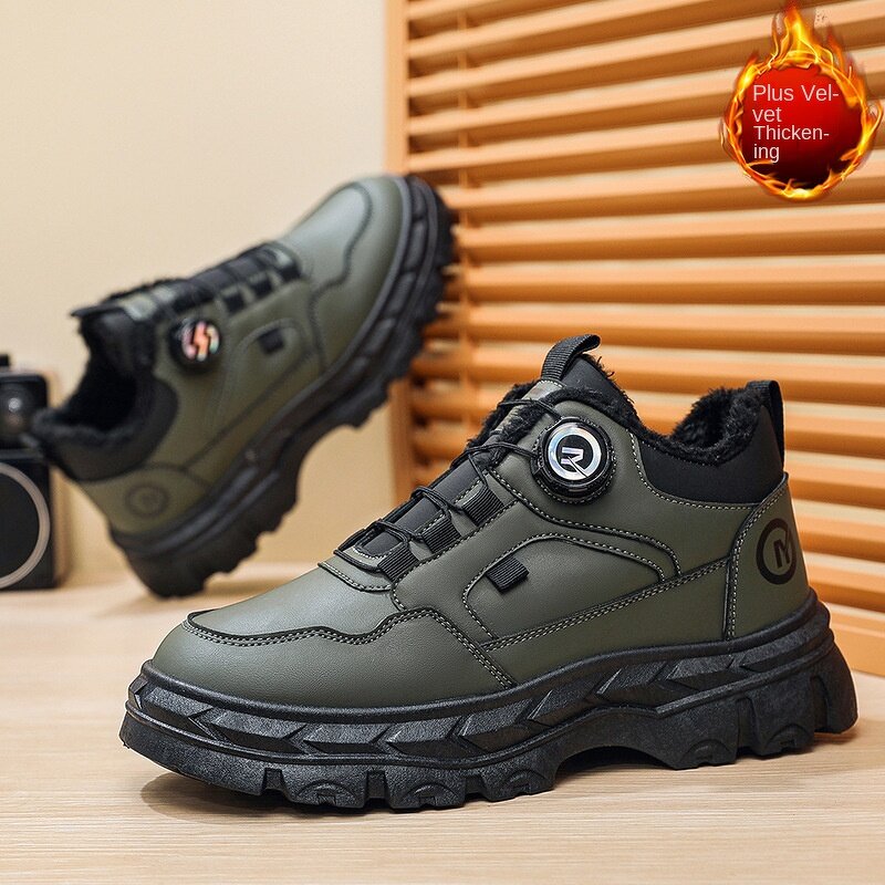 Platform Shoes Manufacturer - Men's Autumn Winter Solid Color Artificial PU