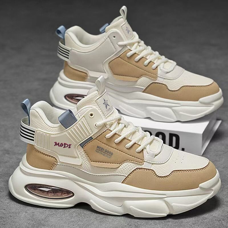 Sneakers Manufacturer - Men's High-top Breathable Mesh Lining Thick-soled