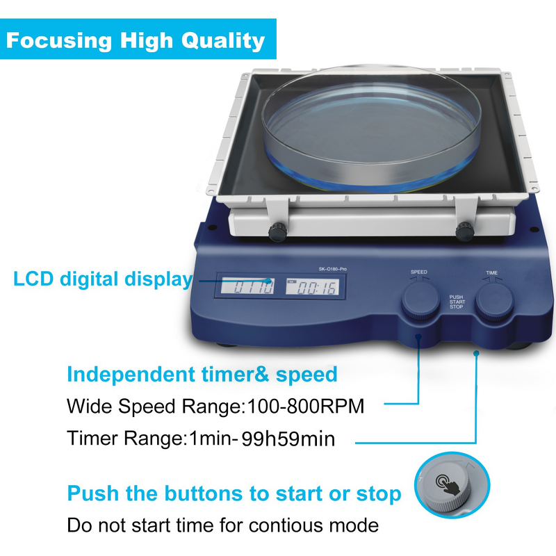 Orbital Shaker Manufacturer - LCD Orbital 100-500RPM Continuous Timer