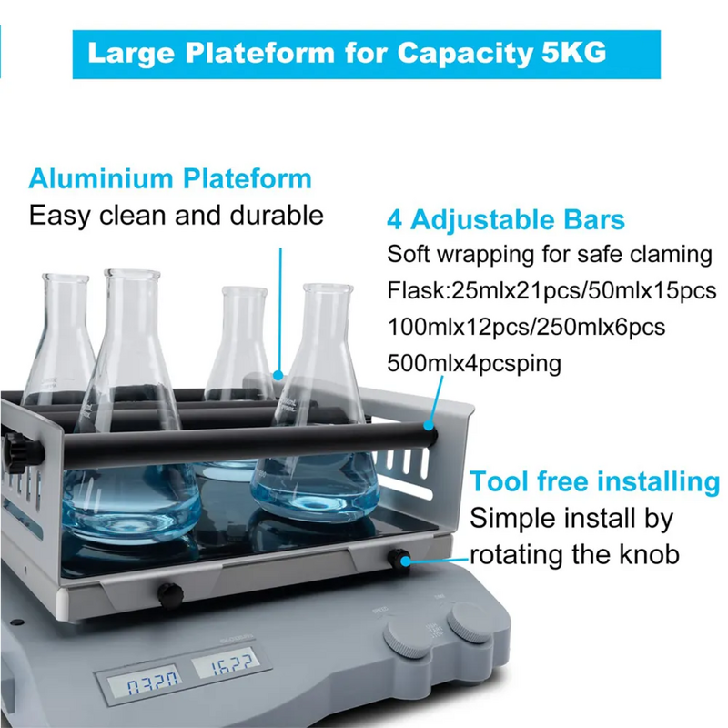Orbital Shaker Manufacturer - LCD Digital Adjustable 10-70RPM 9° Large