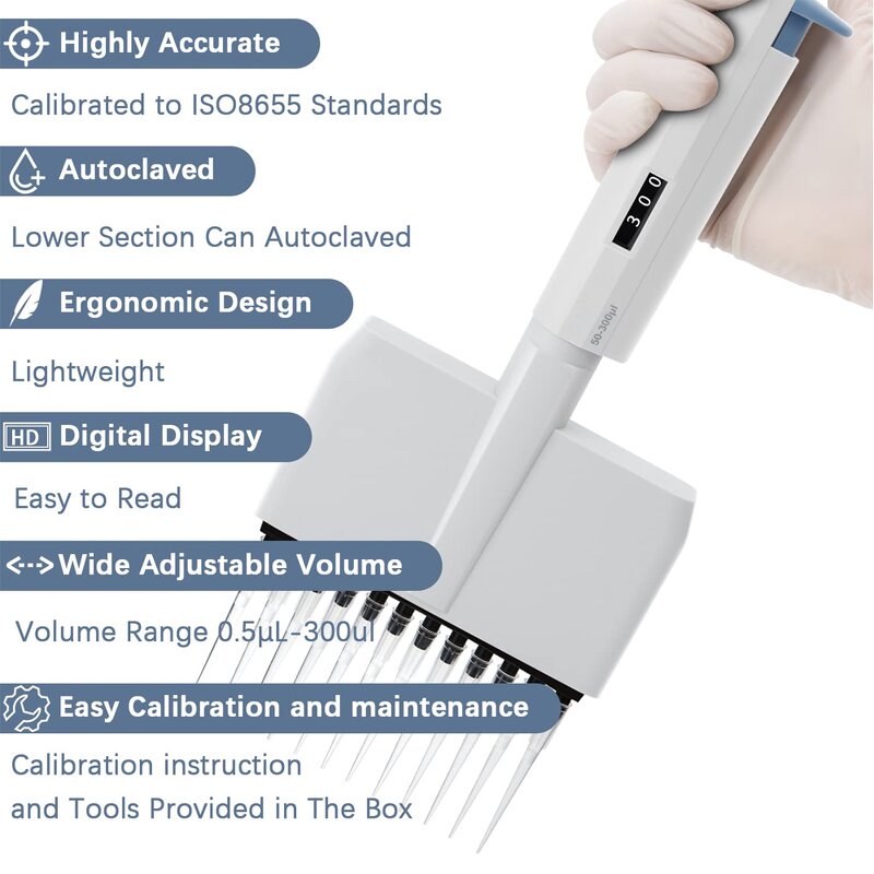 Multichannel Pipette Manufacturer - Digital Adjustable 8 12 Channels