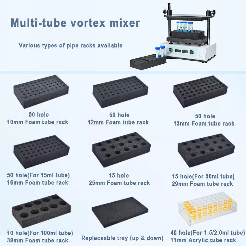Vortex Mixer Manufacturer - LED 2500rpm Orbital 1.5-100ml PCR Multi Tube
