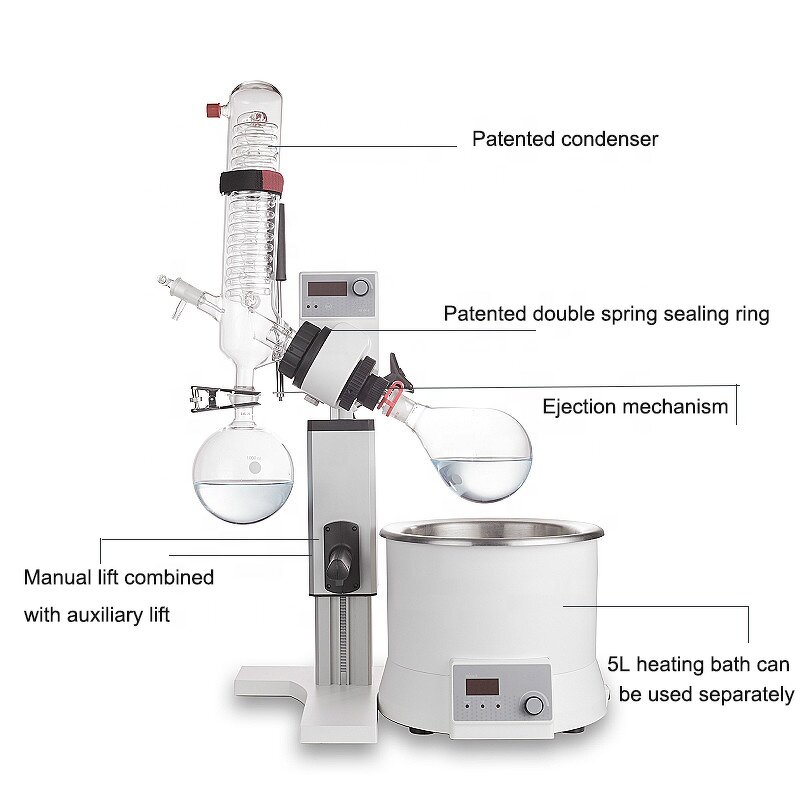 Rotary Evaporator Manufacturer - RE100-S LED Digital Vacuum Distillation 5L