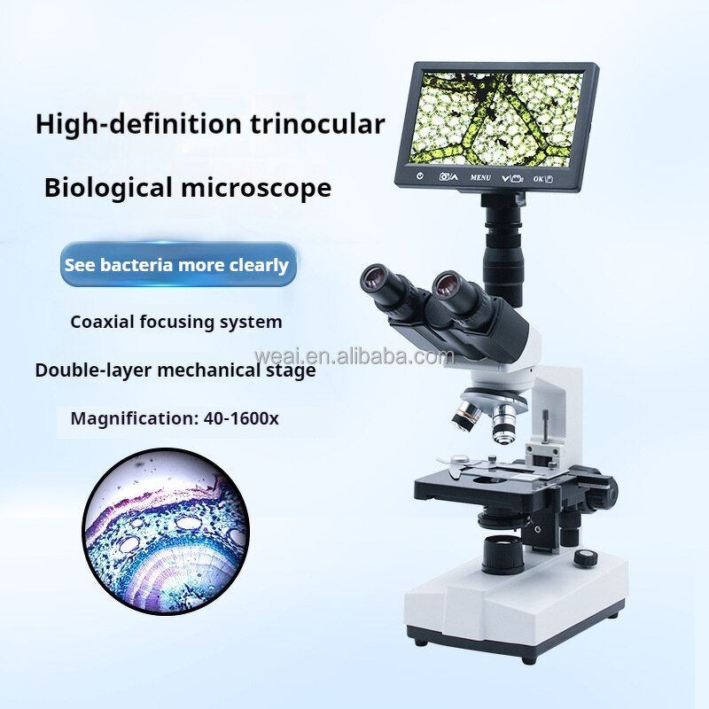 Microscope Manufacturer - 7" HD Screen Digital Trinocular 1600x LED