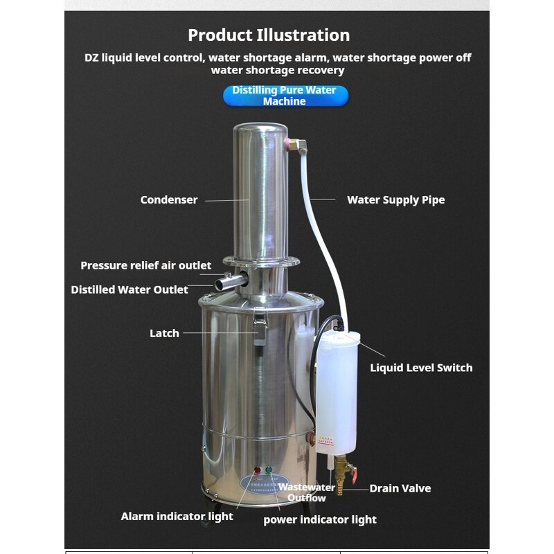 Water Purifier Manufacturer - Industrial 5-20L Stainless Steel Distilled