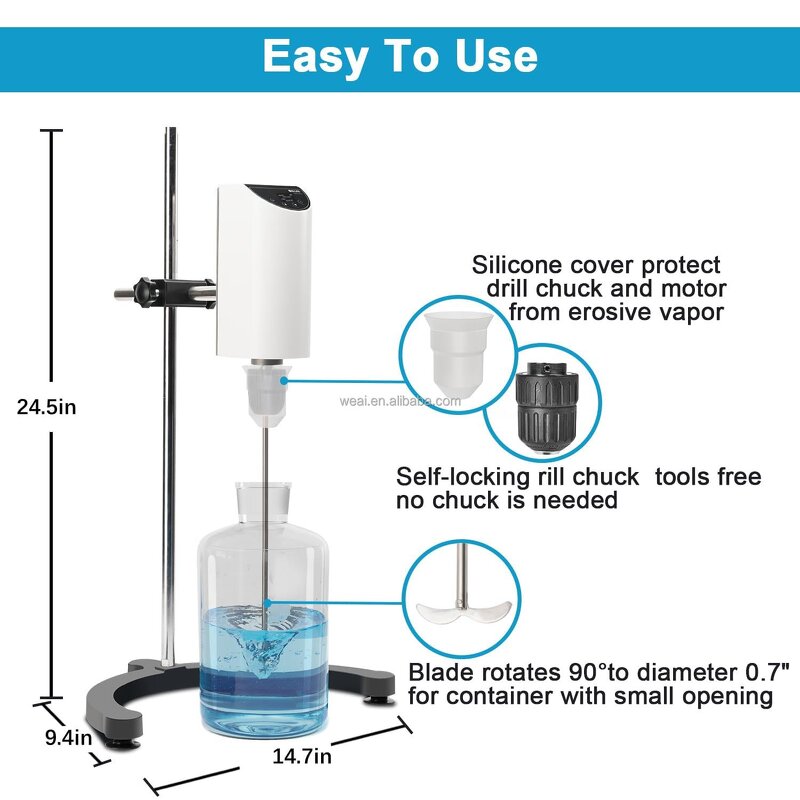 Overhead Stirrer Manufacturer - LED Industrial 2500rpm 10L Lab Food