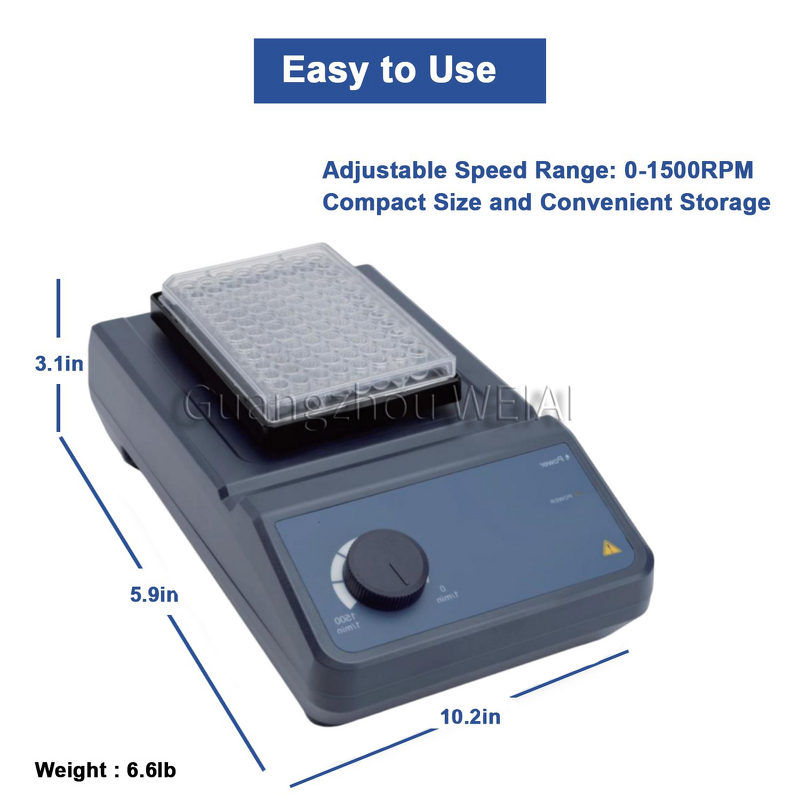 Microplate Shaker Manufacturer - Adjustable 0-1500 Rpm Orbital 96-Well