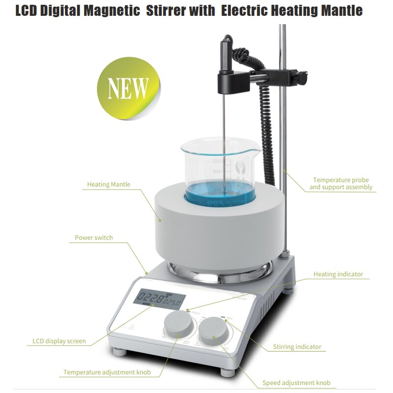Magnetic Stirrer Manufacturer - Laboratory LCD 100-1000ml with Heating