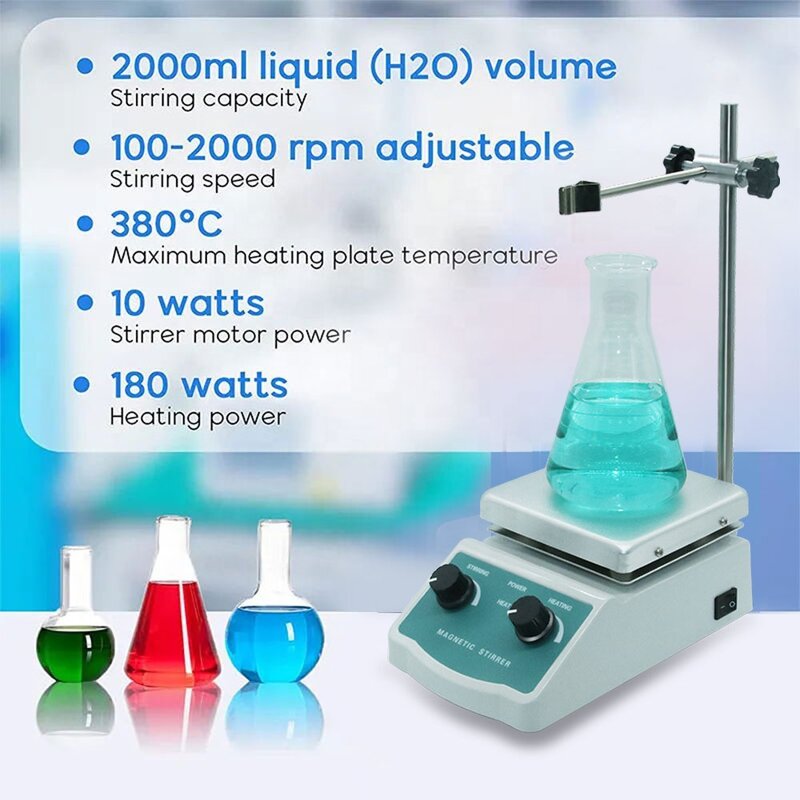 Magnetic Stirrer Manufacturer - 2000ml 520°F 100-2000 RPM 5x5 Inch