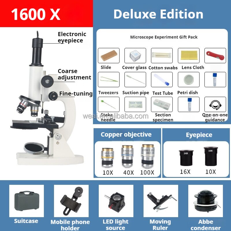 Microscope Manufacturer - LED Microscopio De Laboratorio 1600X Kids