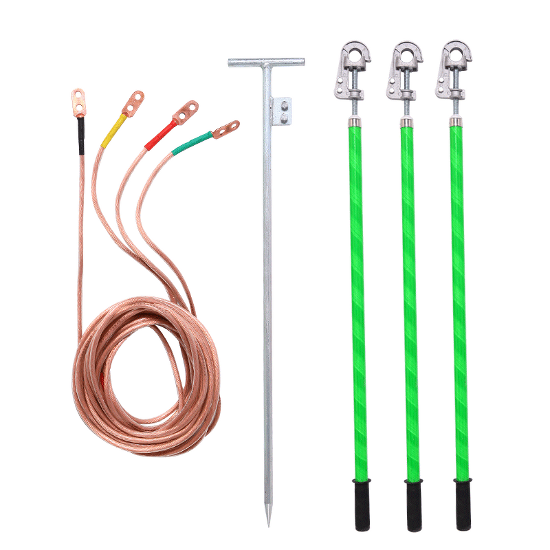 Earth Wire Set Manufacturer - High Voltage Safety with Clamp Copper Ground Rod Pure Copper Safety Lead