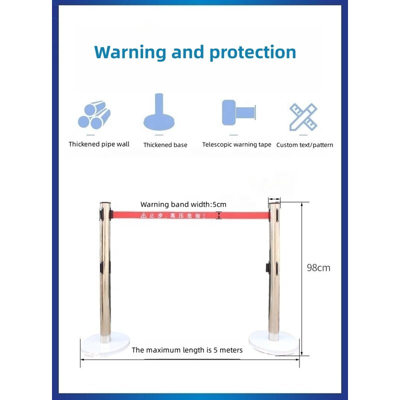 Queue Pole Line Stand Manufacturer - Hotel Bank Exhibition Safety Stanchion Retractable Belt Crowd Control Barrier