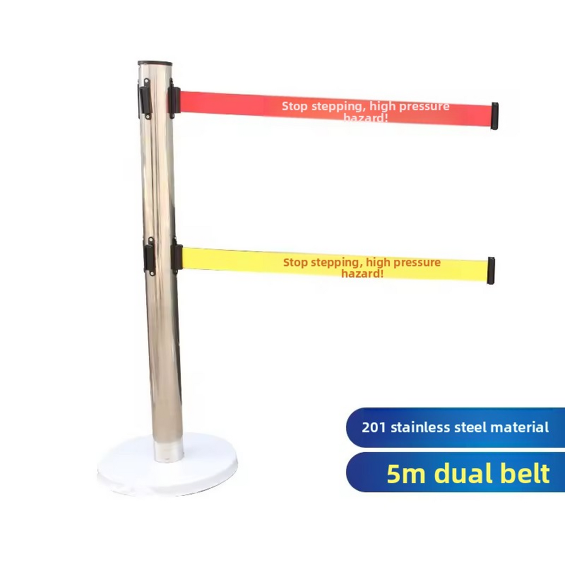 Safety Post Barrier Manufacturer - High Voltage Electric Danger Insulation Keep Out Dual Retractable Belt Fence