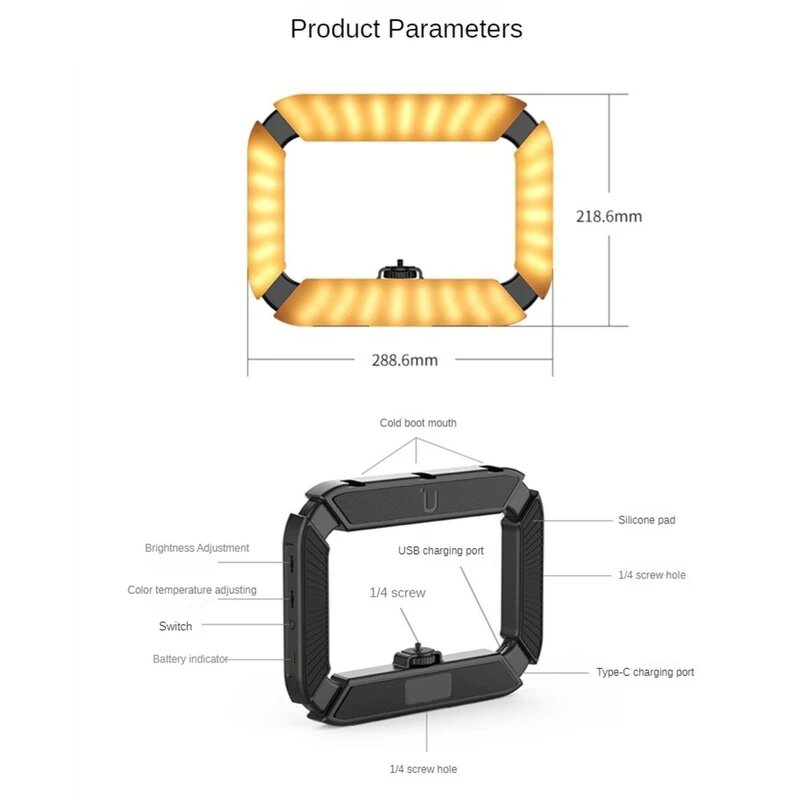 Ulanzi U200 - Hand-held Ring Camera Lighting for Video Recording Photography Live