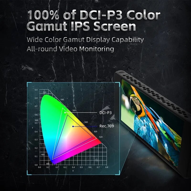 Portkeys PT6 - 5.2Inch Touchscreen Camera Field Monitor 4K 30p 3D LUT Hd