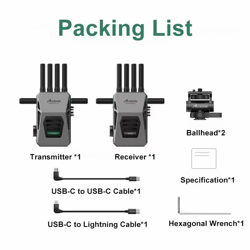 ACCSOON CineView Master 4K - Wireless Video Transmission 2.5KM Tri-Band