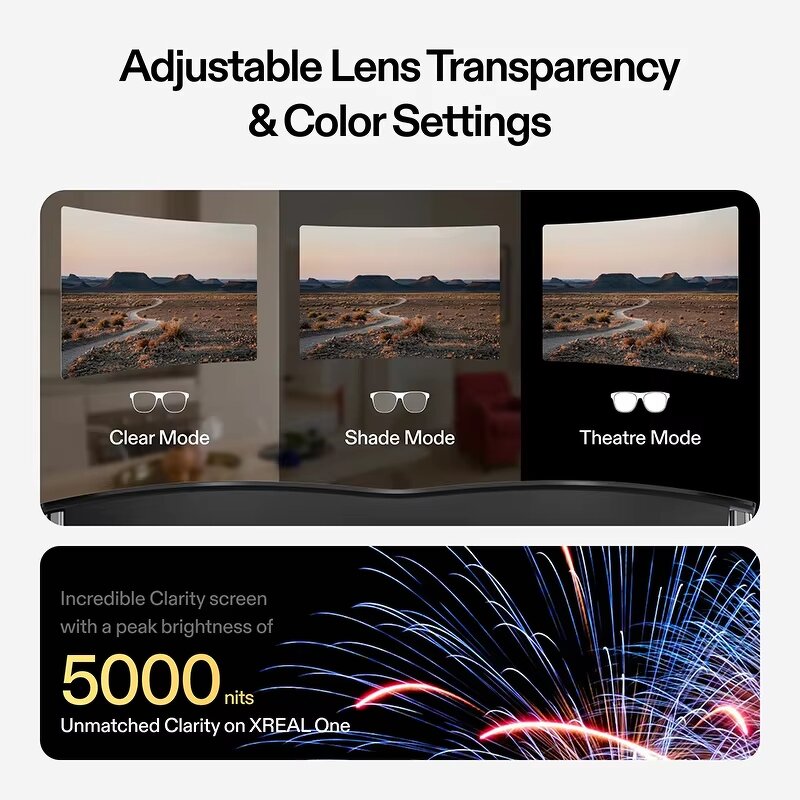 Xreal One - AR Smart Glasses 3840X1080 Native 3DoF 50° FOV Ultra Large Viewing