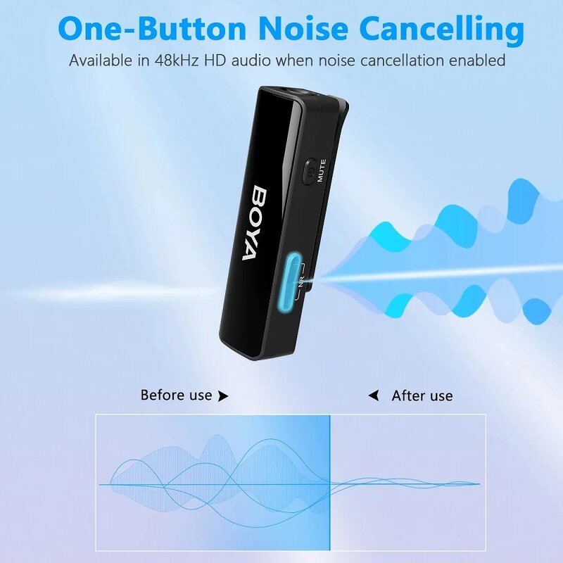 BOYA BOYALINK - Wireless Lavalier Lapel Microphone for iPhone Android DSLR Camera