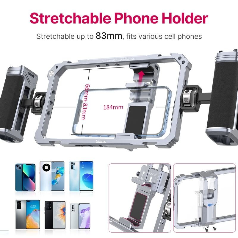 Aluminum Alloy Vlog Cage - Smart Phone Camera Rig