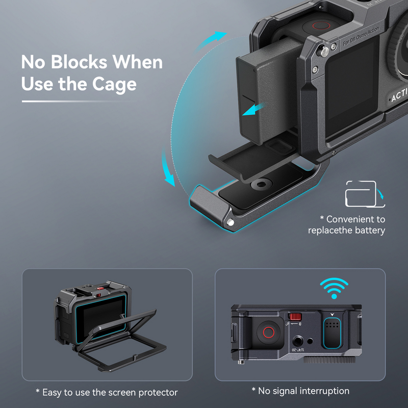 SmallRig Protective Cage for DJI Osmo Action 5 Pro - Aluminum Alloy Camera Case