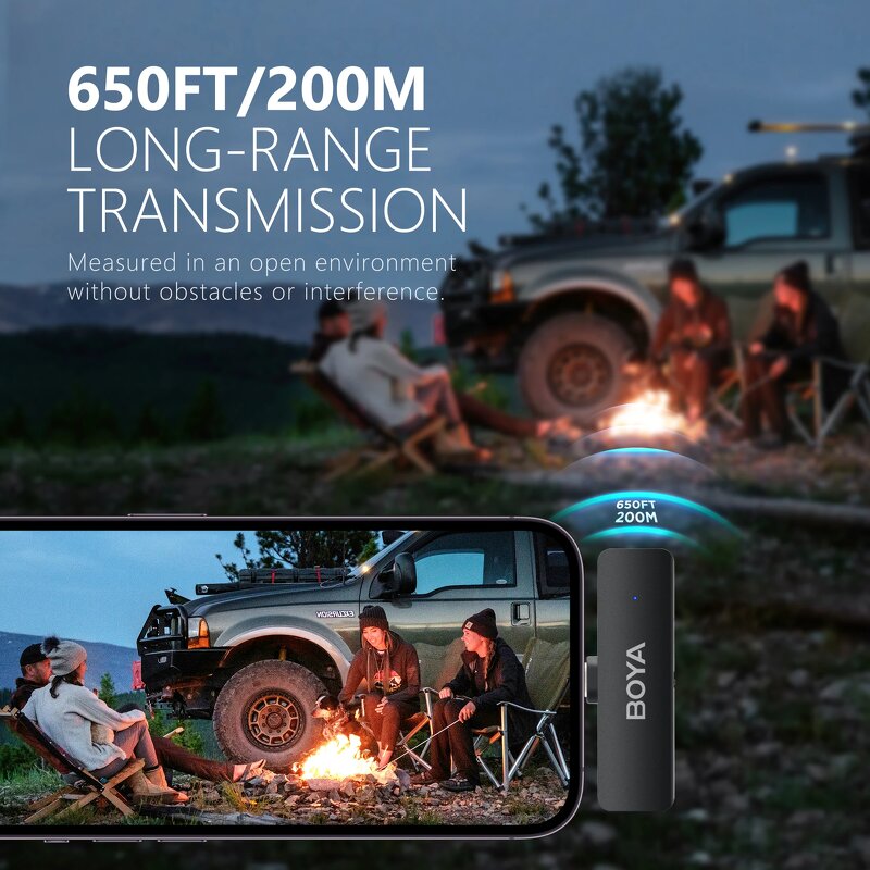 BOYA BY-V4U - Wireless Lavalier Lapel Microphone for iPhone Android PC YouTube