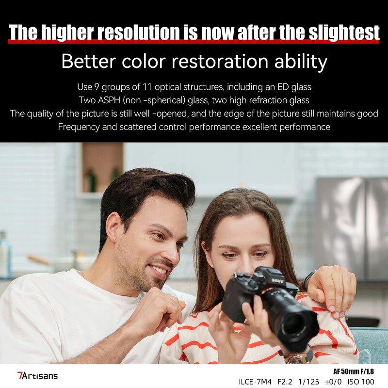 7artisans 50mm F1.8 STM - Auto Focus Full-Frame Large Aperture Standard Prime Lens