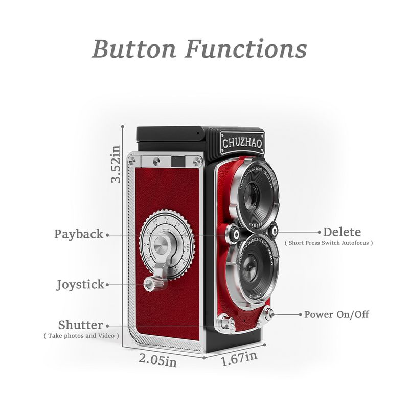 CHUZHAO M1 - 12MP 1080P Mini Digital Camera Retro Vintage Compact 16GB Card