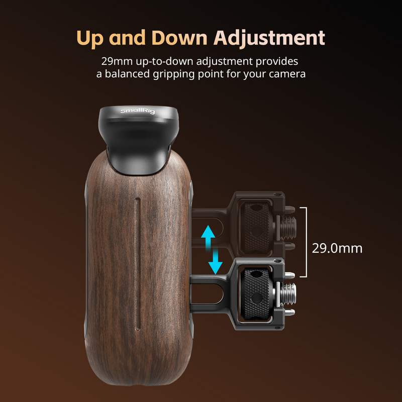 SmallRig 5238 - TV Antenna Wooden Side Handle Two-in-One Retractable Interface