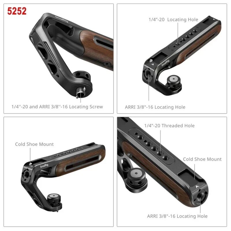 SmallRig Ergonomic Handgrip - Camera Cage Top Handle 1/4" 3/8" Two-in-One