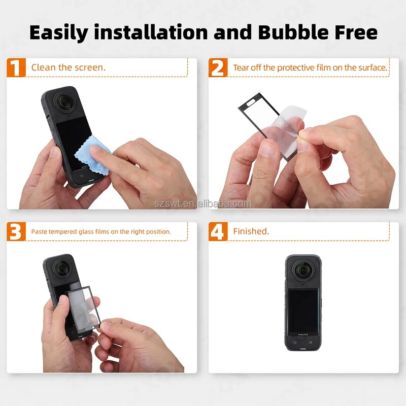 Insta360 X4 Tempered Glass Screen Protector - Anti-scratch 9HD Protective Films