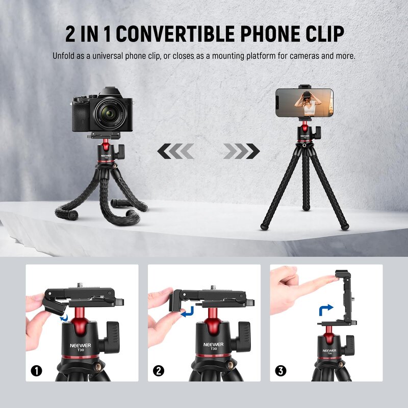 Octopus Tripod - Vlogging Phone Tripod Mini Camera Tripod Flexible with Remote
