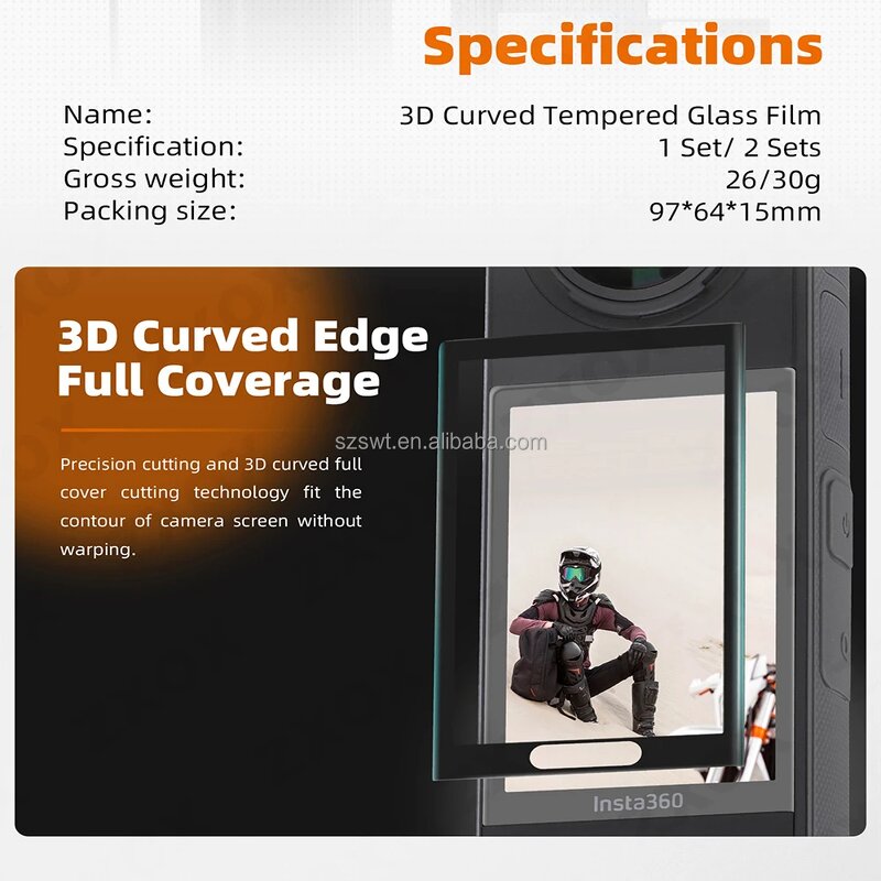 Insta360 X4 Tempered Glass Screen Protector - Anti-scratch 9HD Protective Films