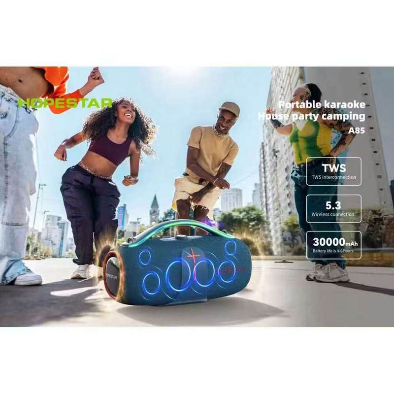 Hopestar Speaker A85 - Portable Wireless Subwoofer 400W RGB LED IPX-6 Waterproof