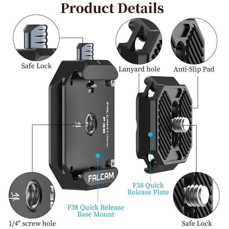 Ulanzi FALCAM F38 - Universal DSLR Camera Gimbal Arca Swiss Quick Release Plate