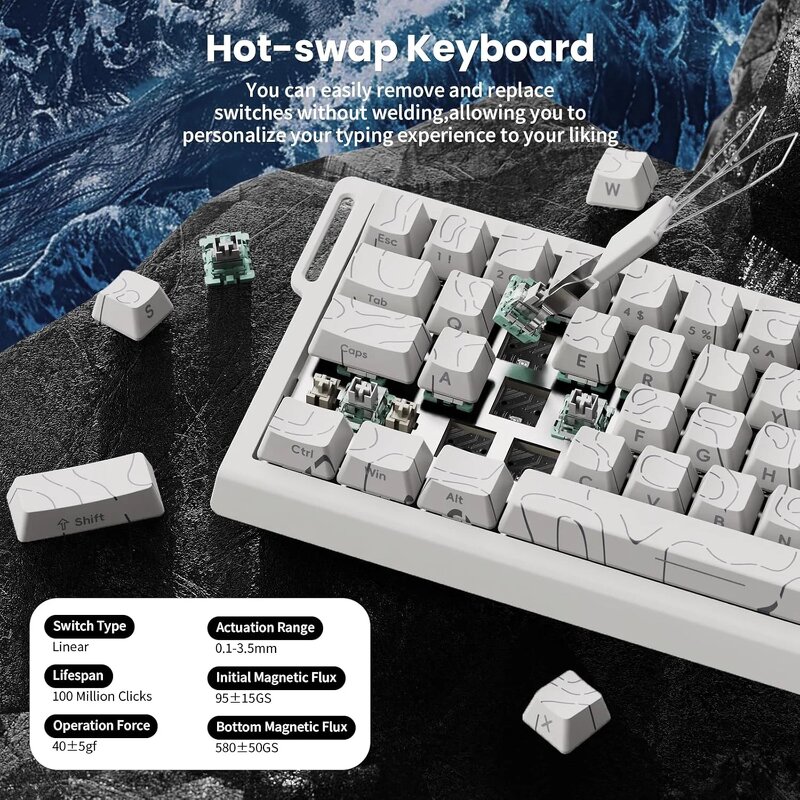 ATTACK SHARK X68 HE - Rapid Trigger Keyboard Magnetic Switch 60% Wired 8KHz