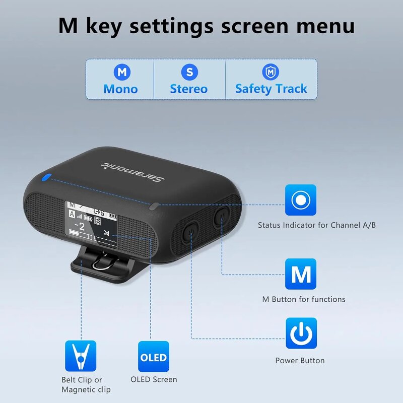 Saramonic Blink500 B2+ - Wireless Lavalier Lapel Microphone for iPhone Android DSLR Cameras