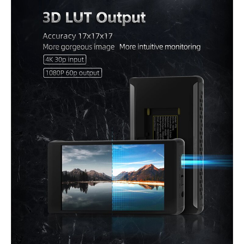 Portkeys PT6 - 5.2Inch Touchscreen Camera Field Monitor 4K 30p 3D LUT Hd