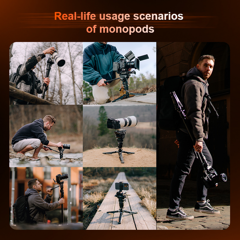 COMAN M1 - Professional Carbon Fiber Monopod Tripod Quick Release Plate