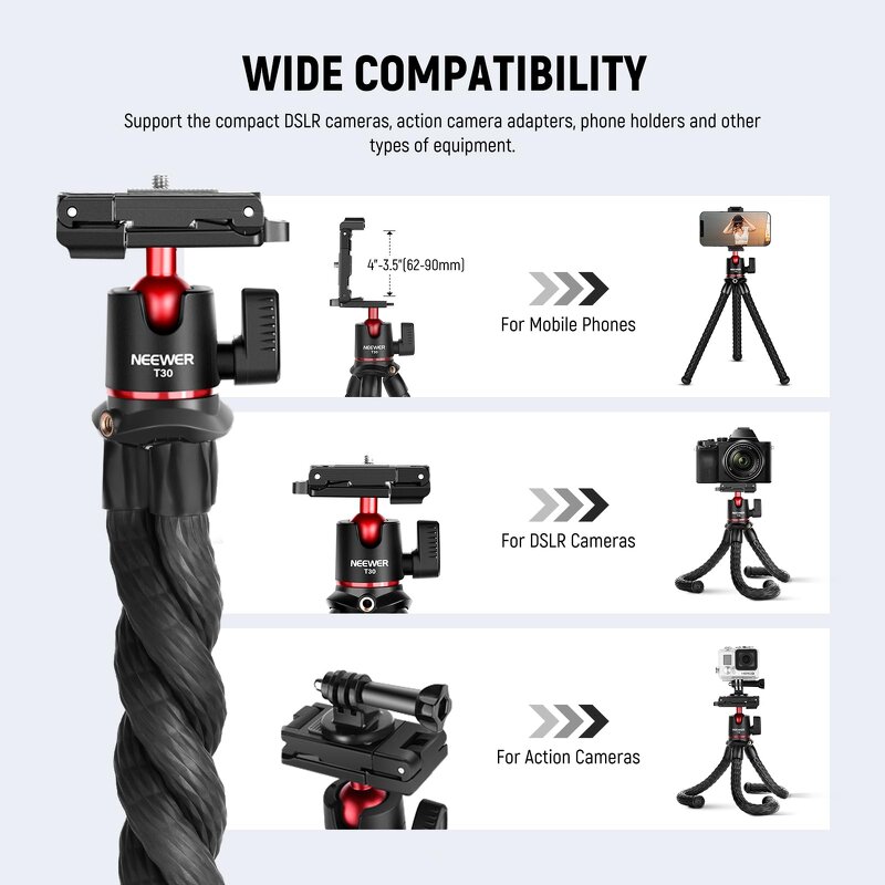 Octopus Tripod - Vlogging Phone Tripod Mini Camera Tripod Flexible with Remote