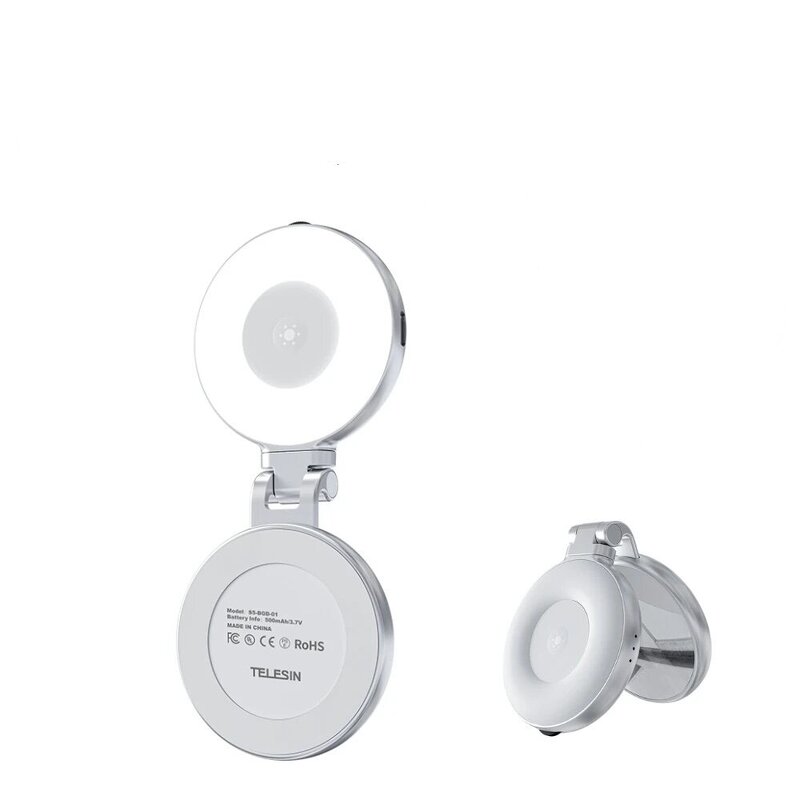TELESIN S5 BGD 01 - Magnetic Fill Light Selfie Spotlight With Mirror 360 Stand