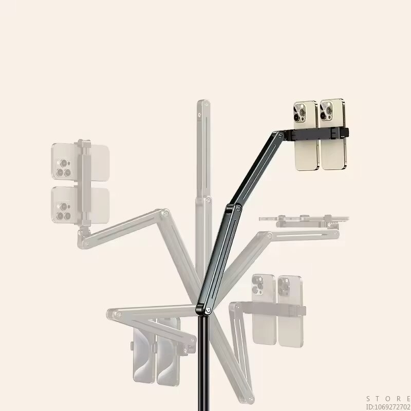 Long Floor Stand for IPad Tablet Phones - 360 Rotate Sturdy Aluminum Alloy