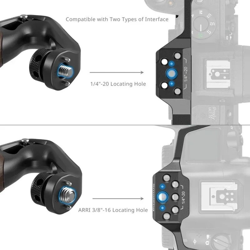 SmallRig Ergonomic Handgrip - Camera Cage Top Handle 1/4" 3/8" Two-in-One