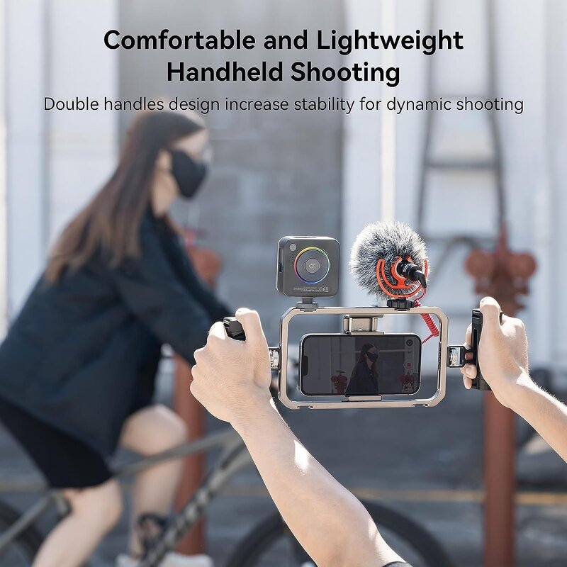 Small Rig Universal Phone Cage - Smartphone Video Rig Kit with Handles Handheld
